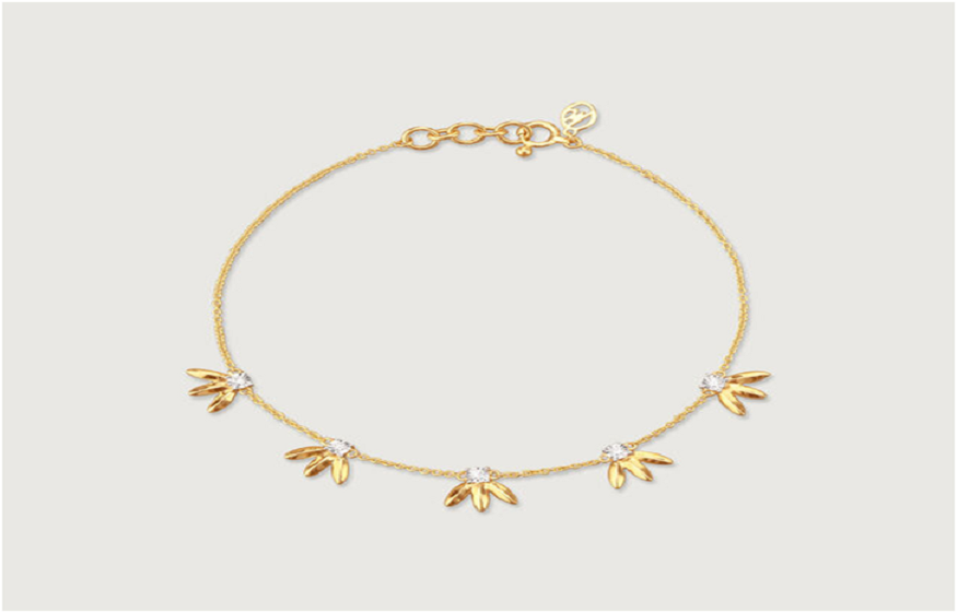 Playful Sparkle Leaf Diamond Bracelet